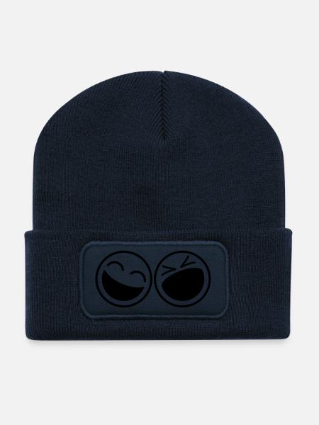 Smileys - Beanie recyclé à patch - bleu marine