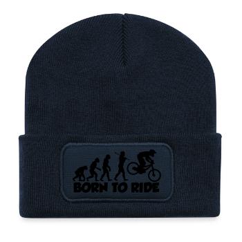 mtb evolution downhill born to ride - Recycelte Patch Beanie - French Navy - Vorne