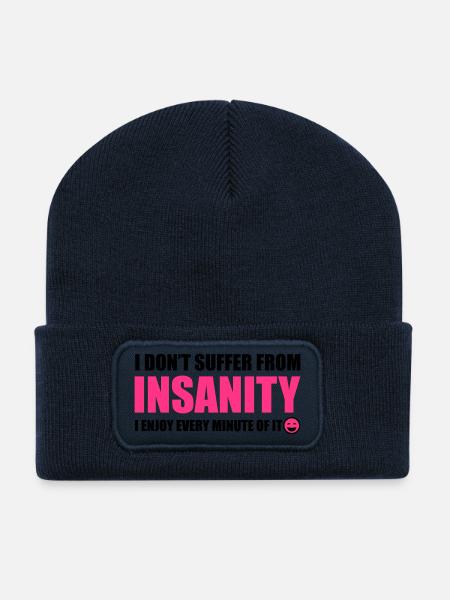 Insanity - Beanie recyclé à patch - bleu marine