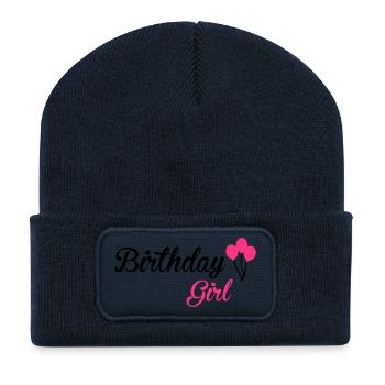 Birthday Girl - Beanie recyclé à patch - bleu marine - Devant