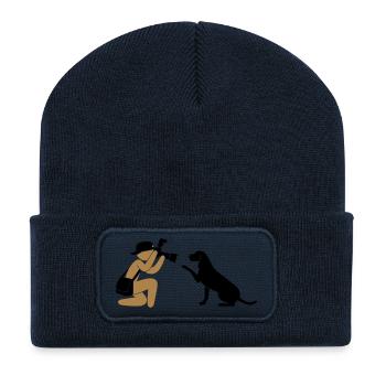 Fotograf Journalist Hund - Recycelte Patch Beanie - French Navy - Vorne
