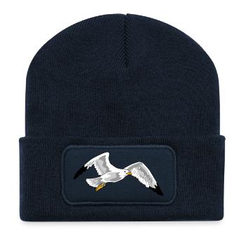 fliegende moewe urlaub fliegen - Recycelte Patch Beanie - French Navy - Vorne