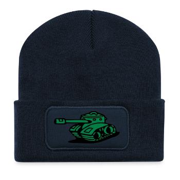 blindé tank armée militaire Char de combat - Beanie recyclé à patch - bleu marine - Devant