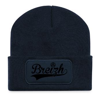 Bretagne - Breizh - Beanie recyclé à patch - bleu marine - Devant