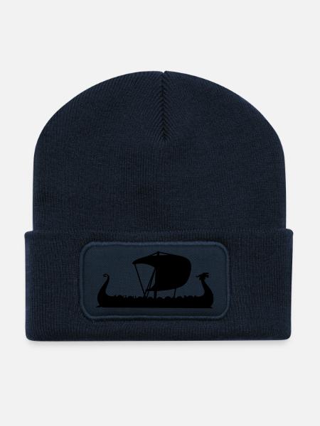 drakkar Wikingerschiff - Recycelte Patch Beanie - French Navy