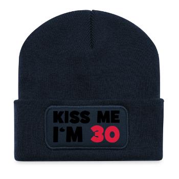 30 / anniversaire / Sport / Fête / trente - Beanie recyclé à patch - bleu marine - Devant