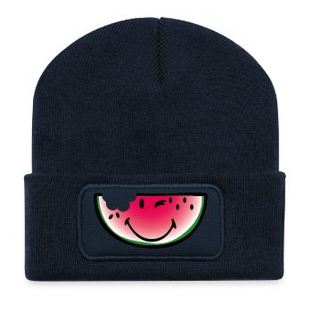 Smiley Watermelon - Beanie recyclé à patch - bleu marine - Devant