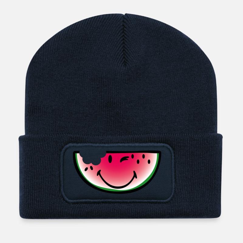 Smiley Watermelon - Recycelte Patch Beanie - French Navy