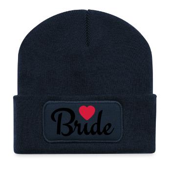 bride with heart 2c - Recycelte Patch Beanie - French Navy - Vorne