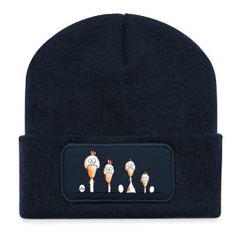 Happy Hühner - Recycelte Patch Beanie - French Navy - Vorne