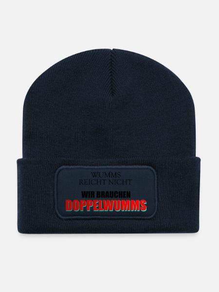 Wumms, Doppelwumms, Scholz, Politik, Sprüche - Recycelte Patch Beanie - French Navy