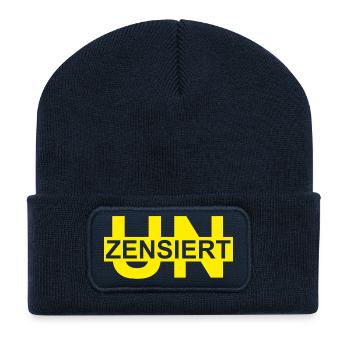 unzensiert - Recycelte Patch Beanie - French Navy - Vorne