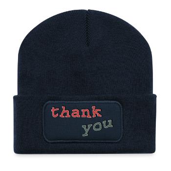 thank you typo - Recycelte Patch Beanie - French Navy - Vorne