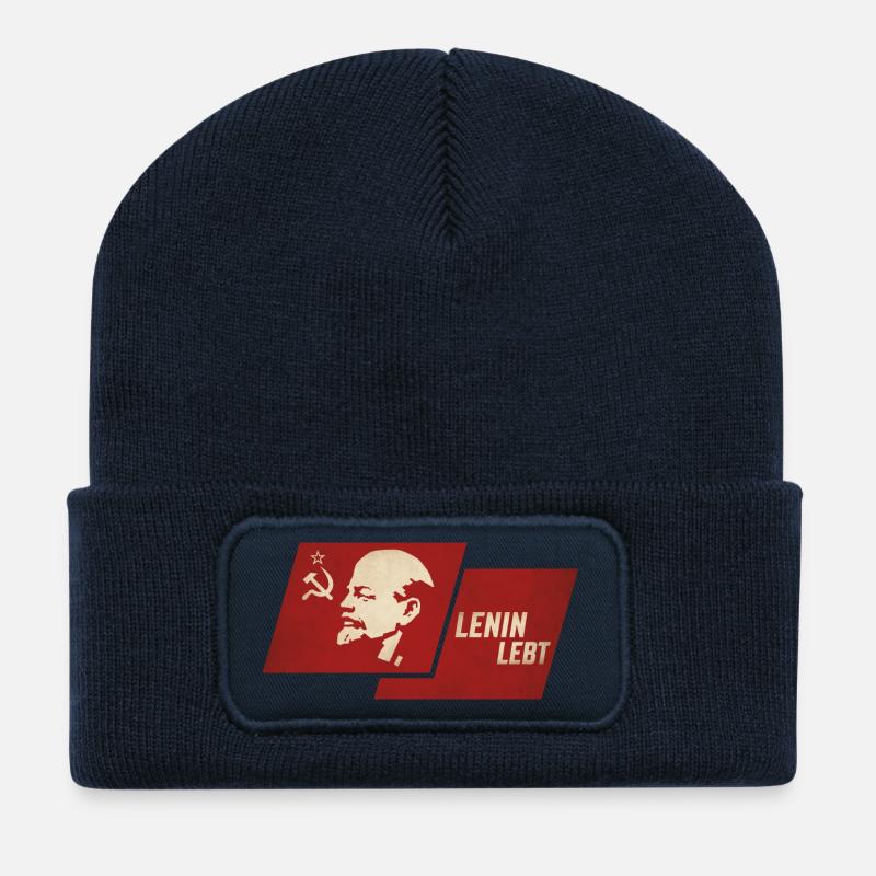 Lenin Lebt Flagge - Recycelte Patch Beanie - French Navy