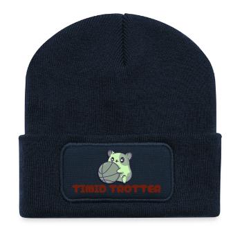 Timid Trotter opossum slogans - Recycled Patch Beanie - french navy - Front
