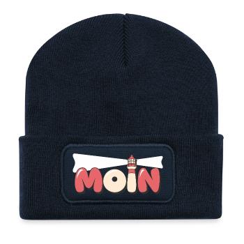Moin Leuchtturm Küste Meer Ostsee Nordsee Strand - Recycelte Patch Beanie - French Navy - Vorne