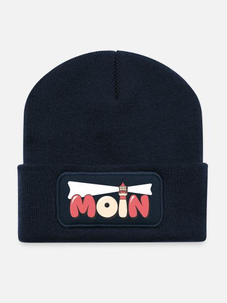 Moin Leuchtturm Küste Meer Ostsee Nordsee Strand - Recycelte Patch Beanie - French Navy
