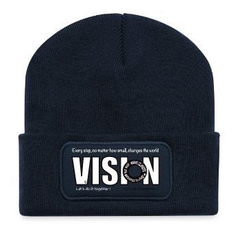 Inspirational Vision Motif Graphic - Recycled Patch Beanie - french navy - Front