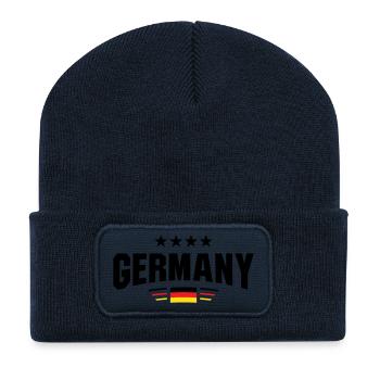 Germany Fan Curve - Recycled Patch Beanie - french navy - Front