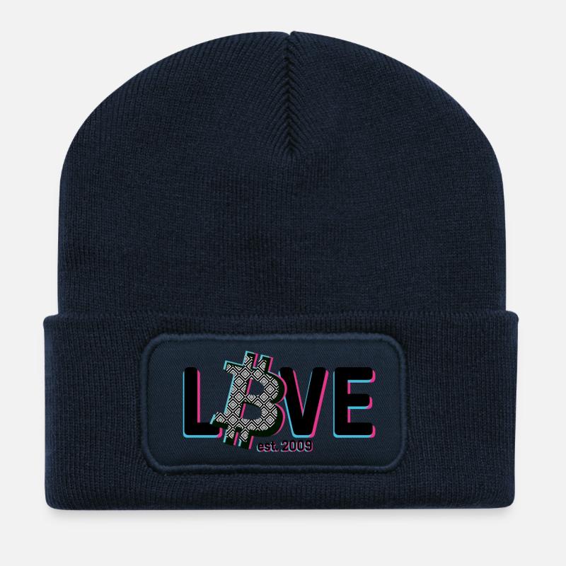Bitcoin Love - Recycelte Patch Beanie - French Navy