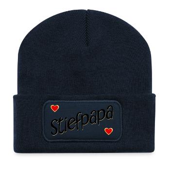 VATERTAG HERZ STIEFPAPA - Recycelte Patch Beanie - French Navy - Vorne