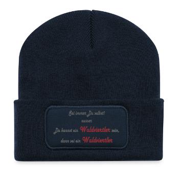 Être résident de Waldviertel - Beanie recyclé à patch - bleu marine - Devant