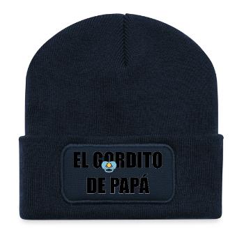 Daddy's Chubby in BLACK - Recycled Patch Beanie - french navy - Front