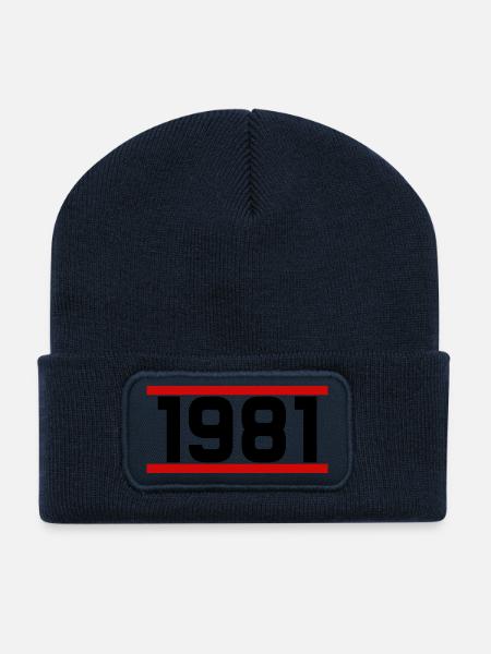 Old school 1981 - Recycled Patch Beanie - french navy