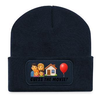 Illustration de la vie de famille et du sentiment d’être chez soi - Beanie recyclé à patch - bleu marine - Devant