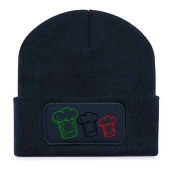 Italian flag hat - Recycled Patch Beanie - french navy - Front