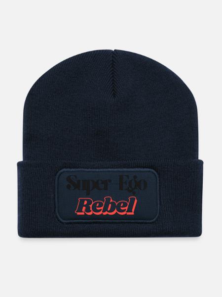 Super-Ego Rebelle - Beanie recyclé à patch - bleu marine