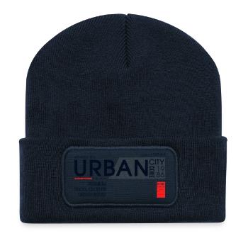 Horizon urbain en denim - Beanie recyclé à patch - bleu marine - Devant