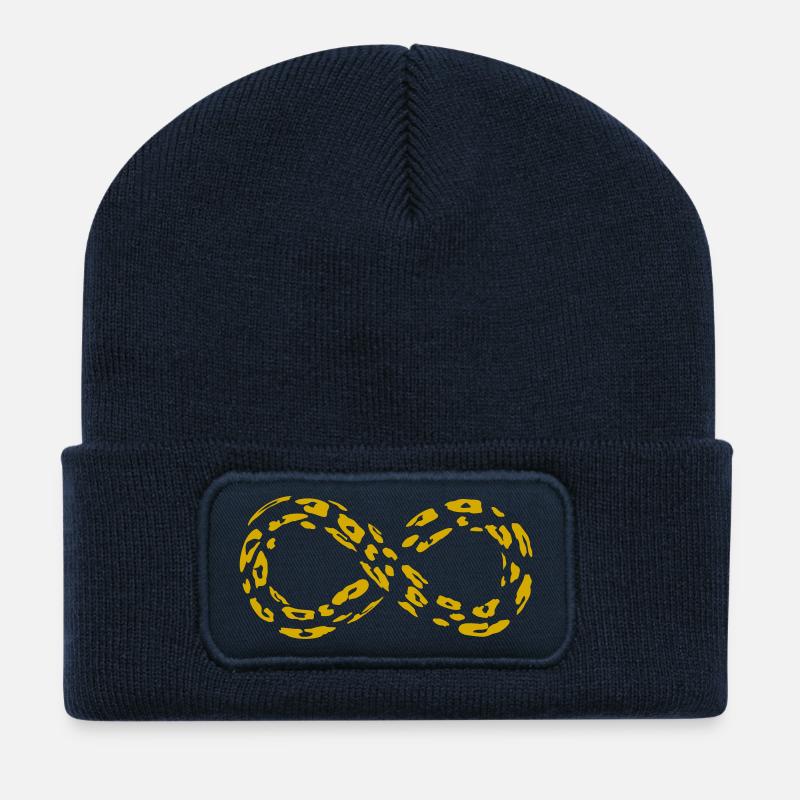 Boucle infinie léopard (alternative) - Beanie recyclé à patch - bleu marine