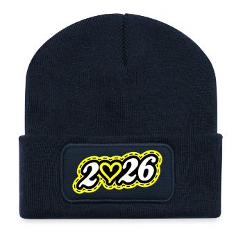 2026 Heart - Recycled Patch Beanie - french navy - Front