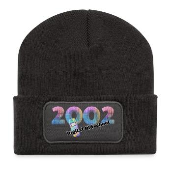 2002 – Style numérique mobile - Beanie recyclé à patch - charbon - Devant