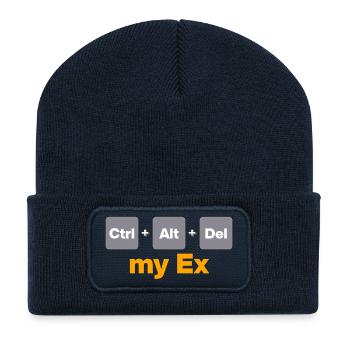 Ctrl Alt Del my Ex for Gamers and Nerds, Split - Recycled Patch Beanie - french navy - Front
