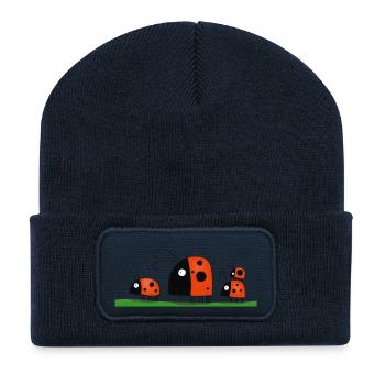 funny ladybugs - Recycled Patch Beanie - french navy - Front