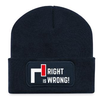 Right Is Wrong! Gegen Rechts & Rechte Parteien V1 - Recycelte Patch Beanie - French Navy - Vorne