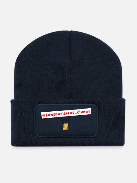 #fansparisiens_climat - Beanie recyclé à patch - bleu marine