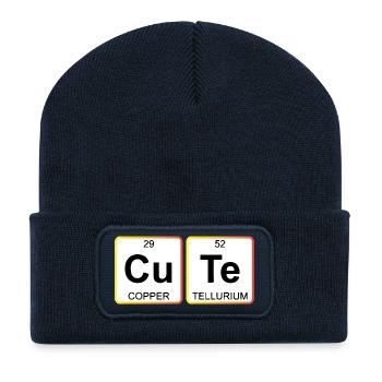 Tableau périodique de la chimie mignonne - Beanie recyclé à patch - bleu marine - Devant