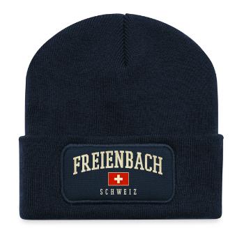 Freienbach Drapeau suisse Vintage - Beanie recyclé à patch - bleu marine - Devant
