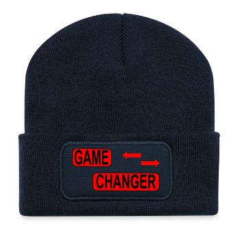 Game Changer / Veränderung / Statement - Recycelte Patch Beanie - French Navy - Vorne