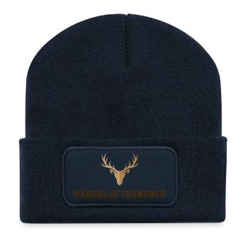 Härzbluetbündner - Recycelte Patch Beanie - French Navy - Vorne