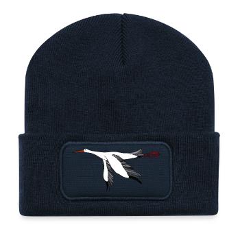 Cigogne - Beanie recyclé à patch - bleu marine - Devant