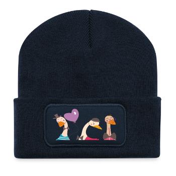 Drôles d’oies - Beanie recyclé à patch - bleu marine - Devant