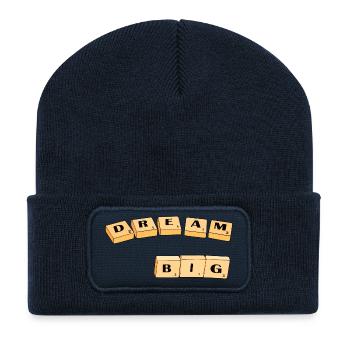 Typographie du Dream Big Block - Beanie recyclé à patch - bleu marine - Devant