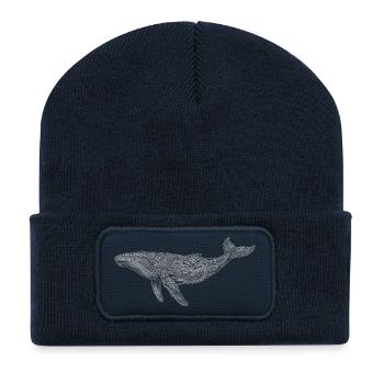 Humpback whale - Recycled Patch Beanie - french navy - Front