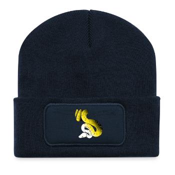 Serpent Jaune - Beanie recyclé à patch - bleu marine - Devant