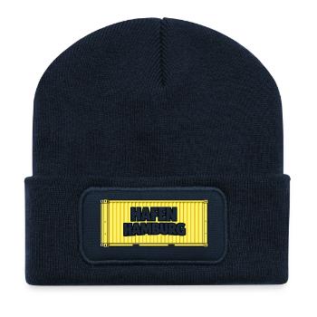 Hafen Hamburg Container gelb - Recycelte Patch Beanie - French Navy - Vorne