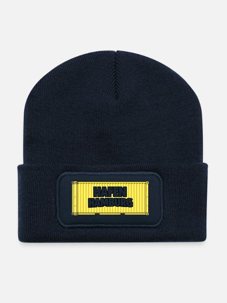Hafen Hamburg Container gelb - Recycelte Patch Beanie - French Navy